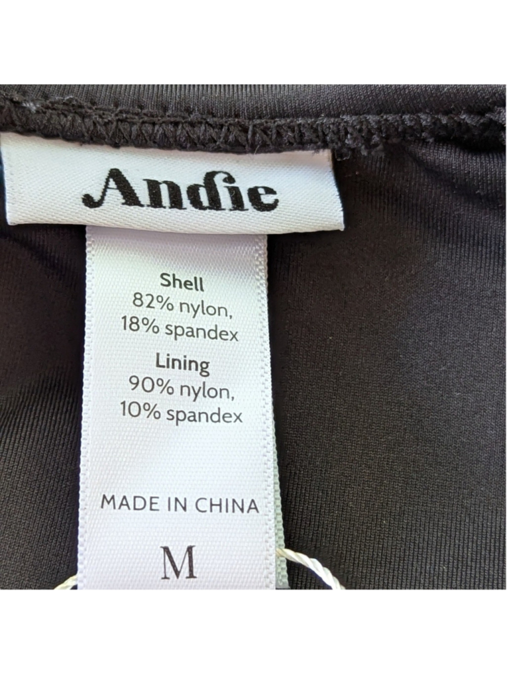 Andie Black One Piece Swimsuit M NWT V Neck Low Back - Picture 5 of 10